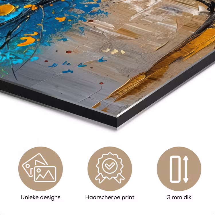 Aluminium schilderij - Boom - Kleurrijk - Grijs - Modern — 7