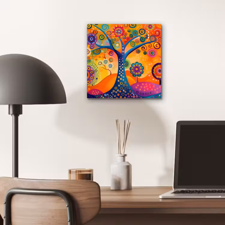 Aluminium schilderij - Boom - Levensboom - Abstract - Kleurrijk — 6