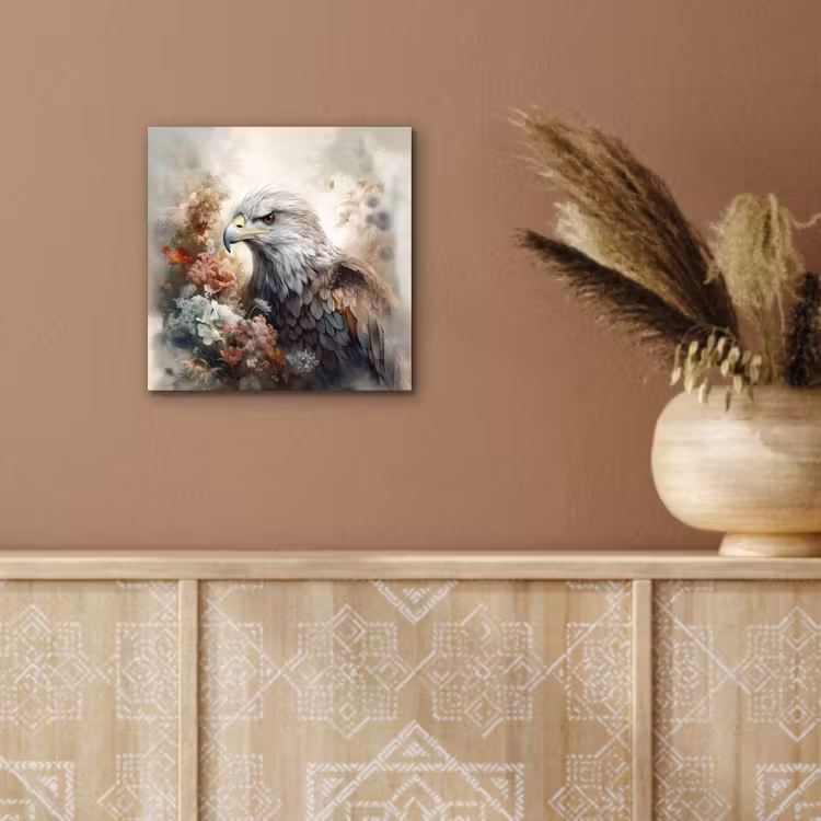 Aluminium schilderij - Arend - Adelaar - Vogel - Bloemen - Natuur — 5