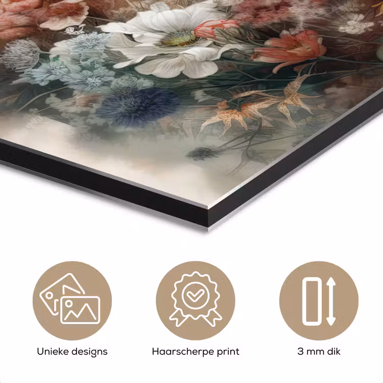 Aluminium schilderij - Arend - Adelaar - Vogel - Bloemen - Natuur — 7