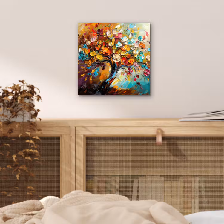 Aluminium schilderij - Boom - Abstract - Kleurrijk - Bloemen — 4