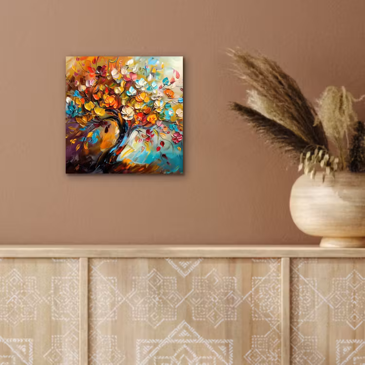 Aluminium schilderij - Boom - Abstract - Kleurrijk - Bloemen — 5