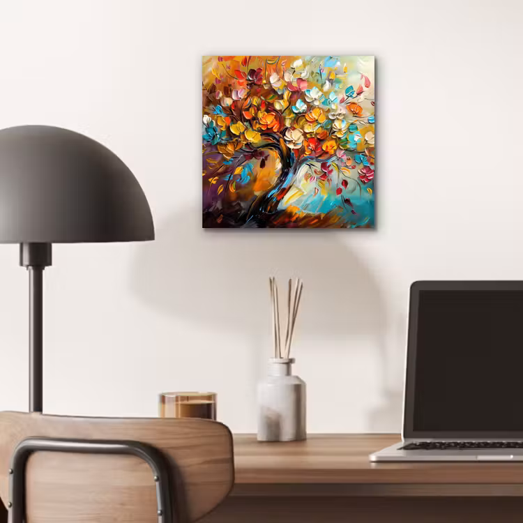 Aluminium schilderij - Boom - Abstract - Kleurrijk - Bloemen — 6