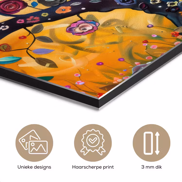 Aluminium schilderij - Boom - Levensboom - Kleurrijk - Bloemen - Modern — 7