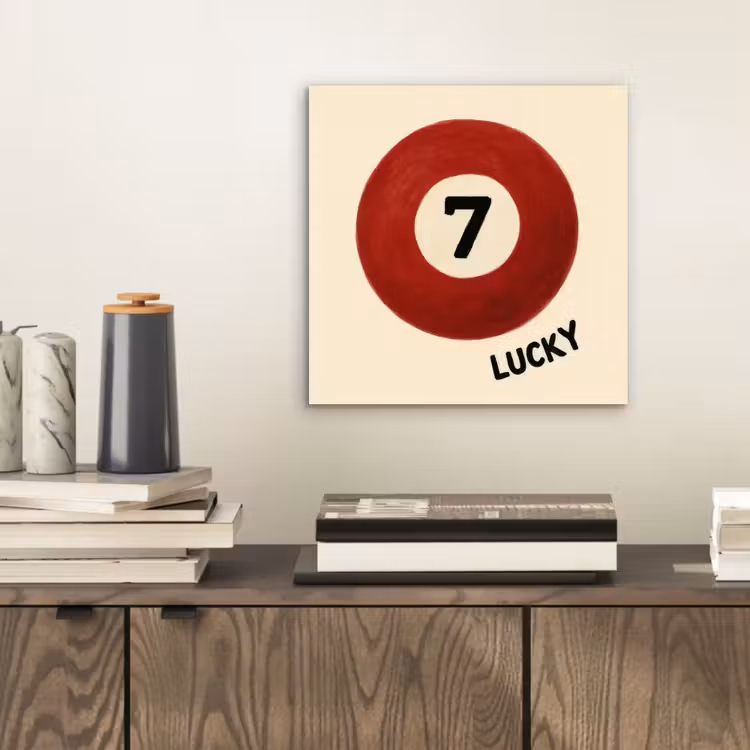 Aluminium schilderij - Cirkel - Zeven - Lucky - Rood — 2