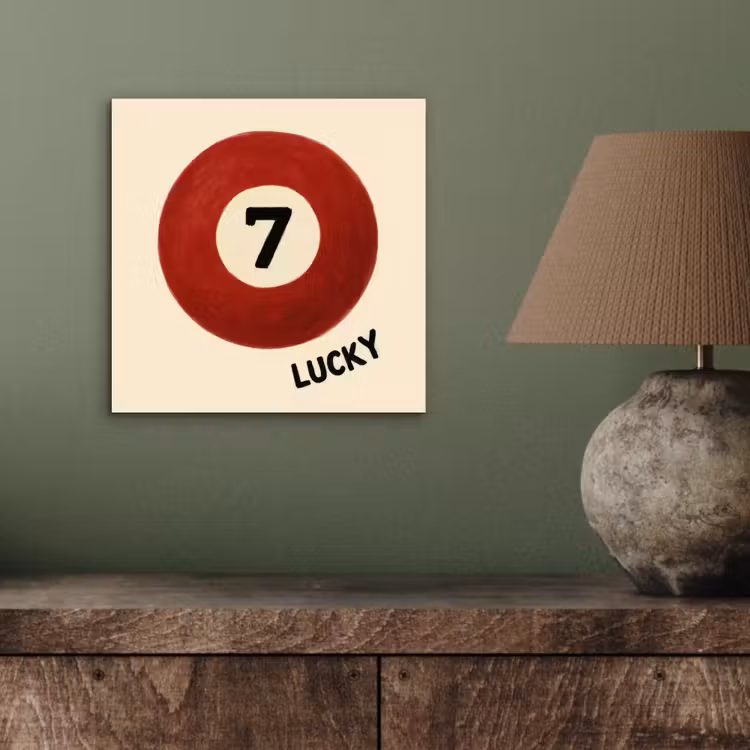 Aluminium schilderij - Cirkel - Zeven - Lucky - Rood — 3