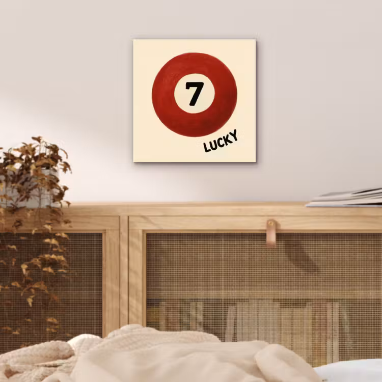 Aluminium schilderij - Cirkel - Zeven - Lucky - Rood — 4