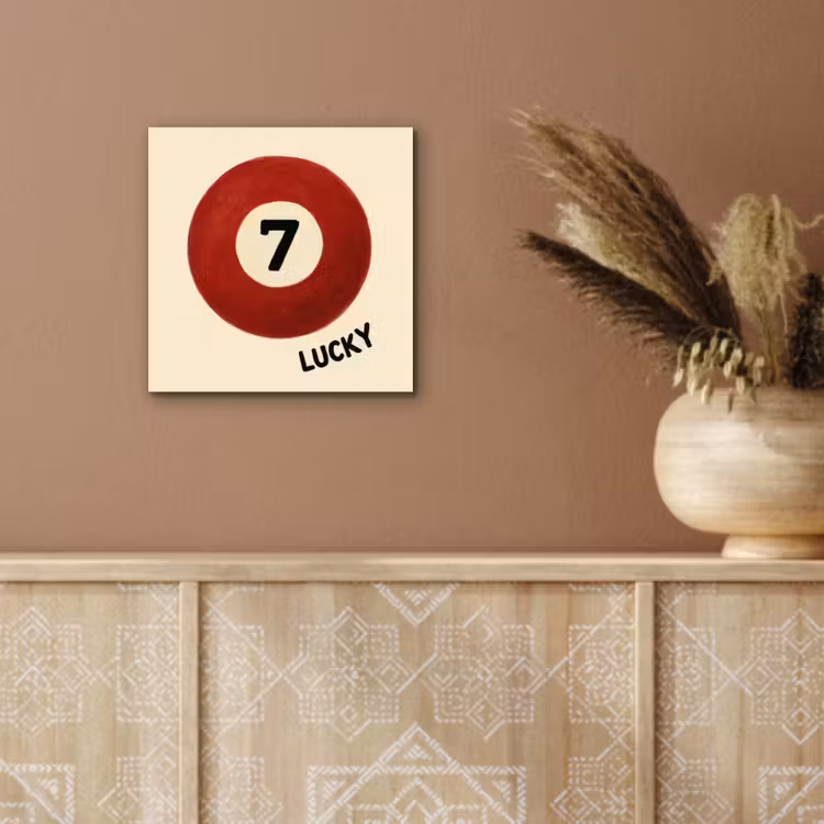 Aluminium schilderij - Cirkel - Zeven - Lucky - Rood — 5