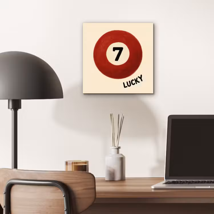 Aluminium schilderij - Cirkel - Zeven - Lucky - Rood — 6