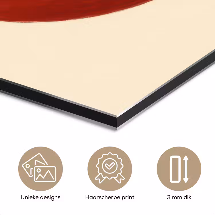 Aluminium schilderij - Cirkel - Zeven - Lucky - Rood — 7