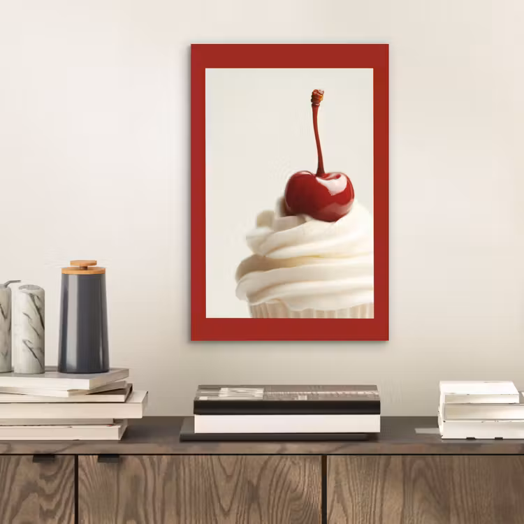 Aluminium schilderij - Cupcake - Kers - Rood — 2