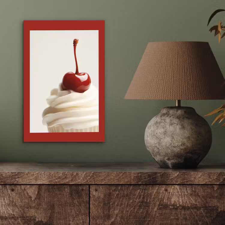 Aluminium schilderij - Cupcake - Kers - Rood — 3