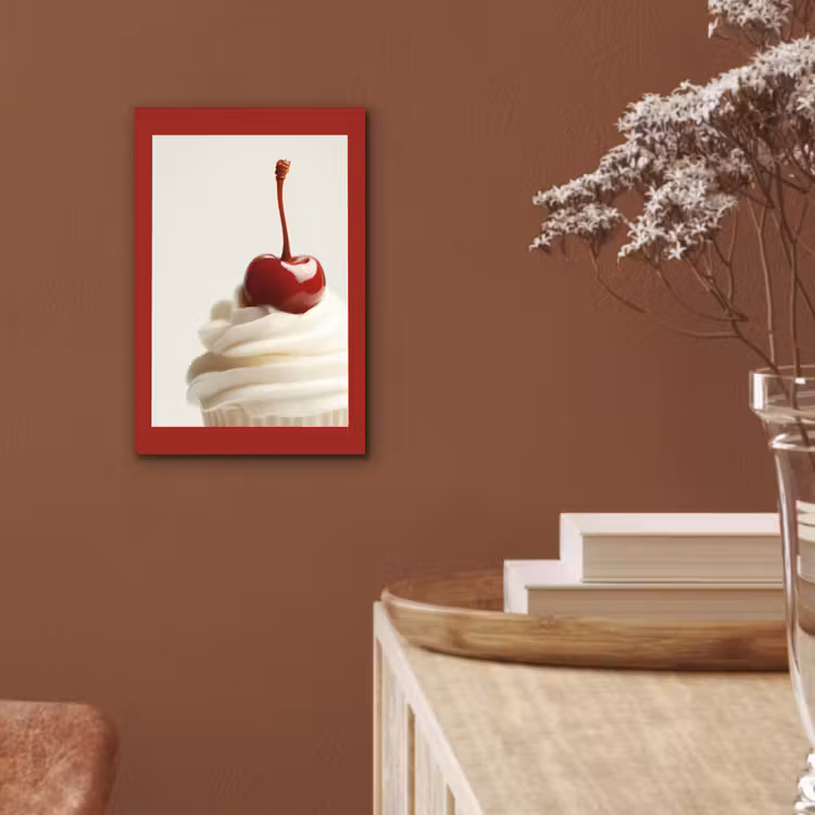 Aluminium schilderij - Cupcake - Kers - Rood — 5