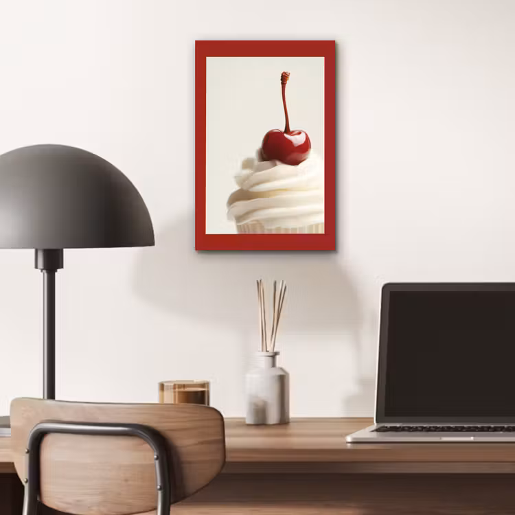 Aluminium schilderij - Cupcake - Kers - Rood — 6
