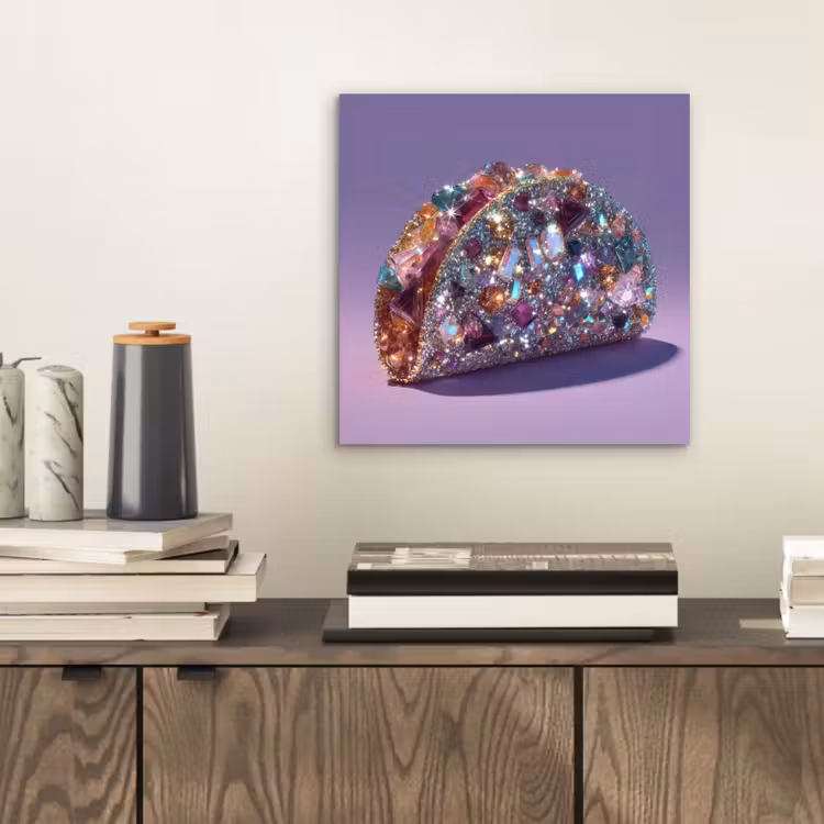Aluminium schilderij - Edelstenen - Glitters - Paars - Kleurrijk — 2