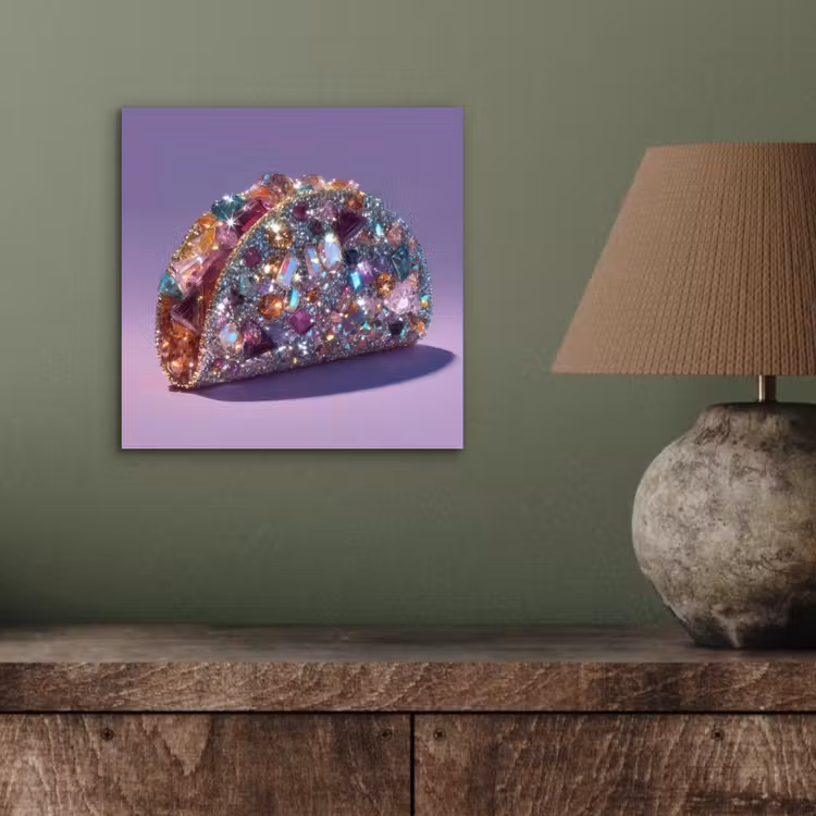 Aluminium schilderij - Edelstenen - Glitters - Paars - Kleurrijk — 3