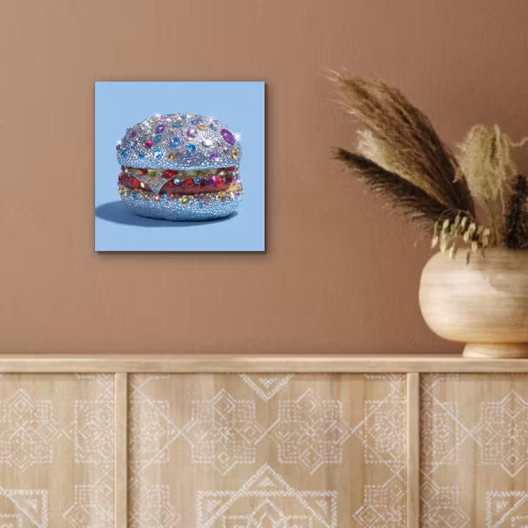 Aluminium schilderij - Glitters - Hamburger - Blauw — 5