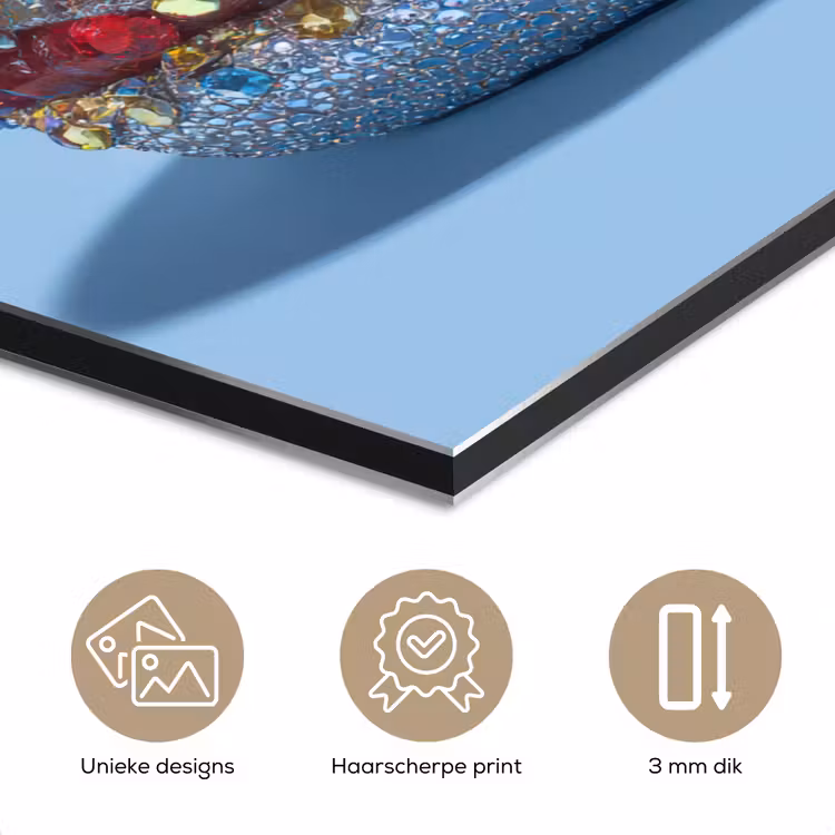 Aluminium schilderij - Glitters - Hamburger - Blauw — 7