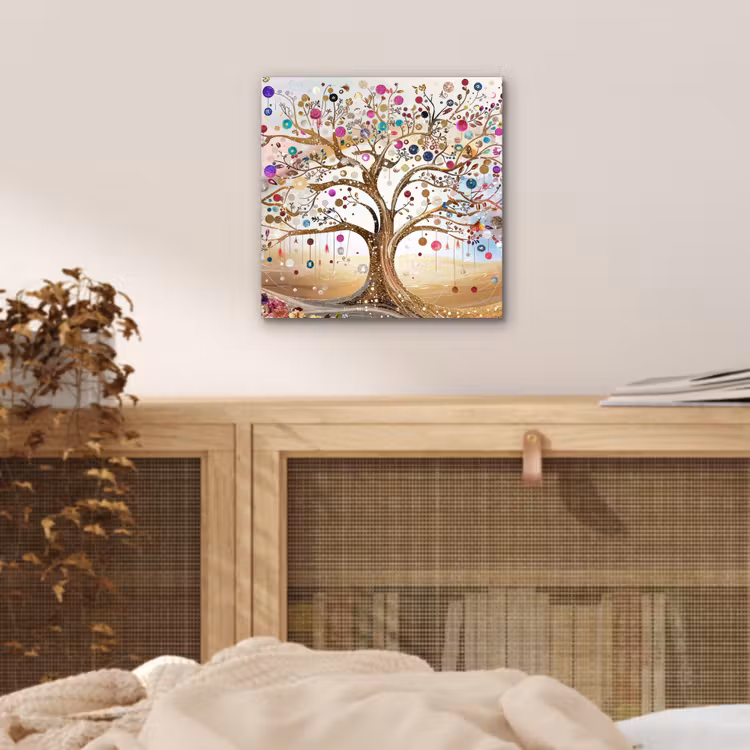 Aluminium schilderij - Levensboom - Goud - Kleurrijk - Abstract - Aesthetic — 4