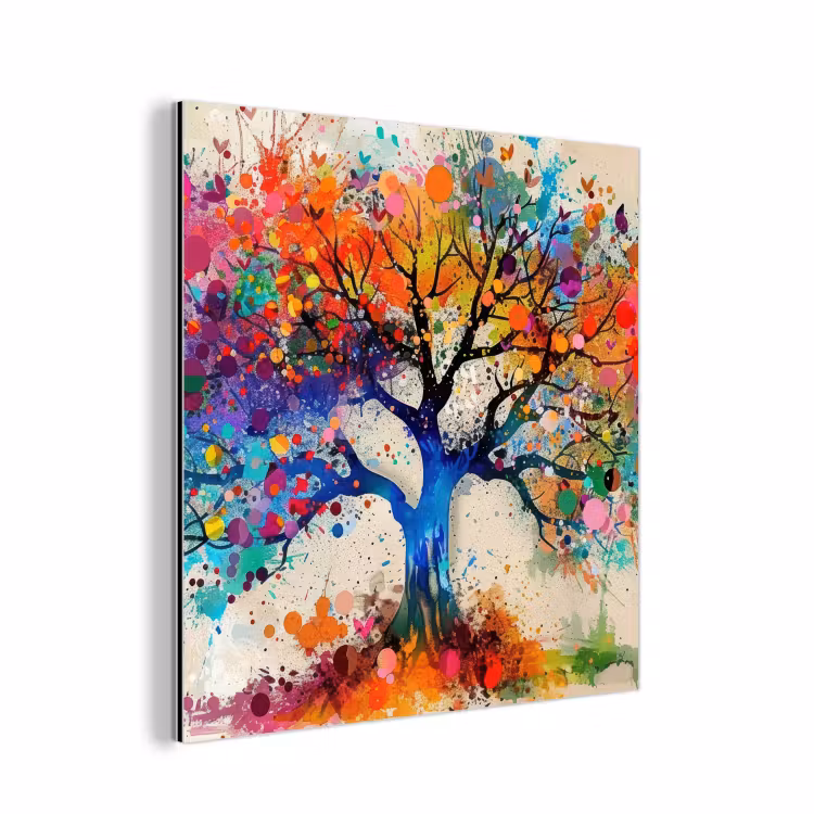 Aluminium schilderij - Levensboom - Natuur - Kleurrijk - Boom — 1
