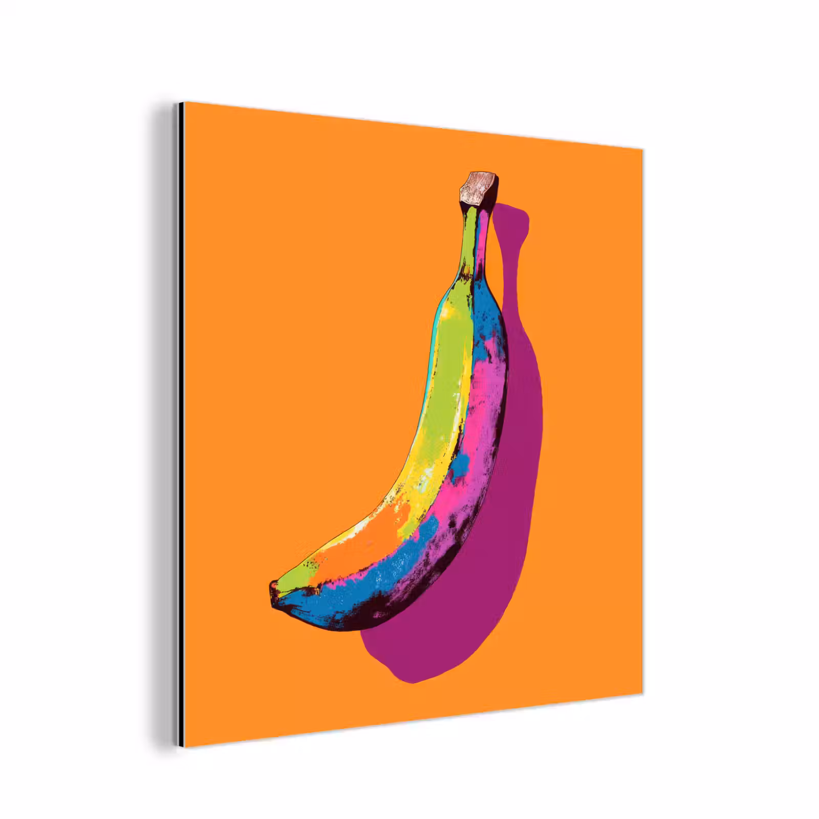 Aluminium schilderij - Felle kleuren - Banaan - popart — 1