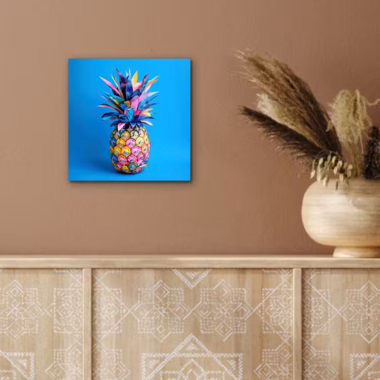 Aluminium schilderij - Ananas - Blauw - Tropisch - Vrolijk — 5