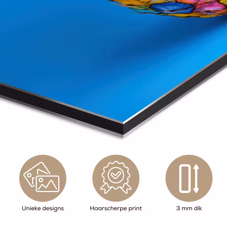 Aluminium schilderij - Ananas - Blauw - Tropisch - Vrolijk — 7