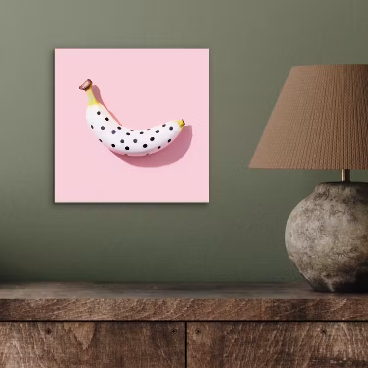 Aluminium schilderij - Banaan - Stippen - roze — 3