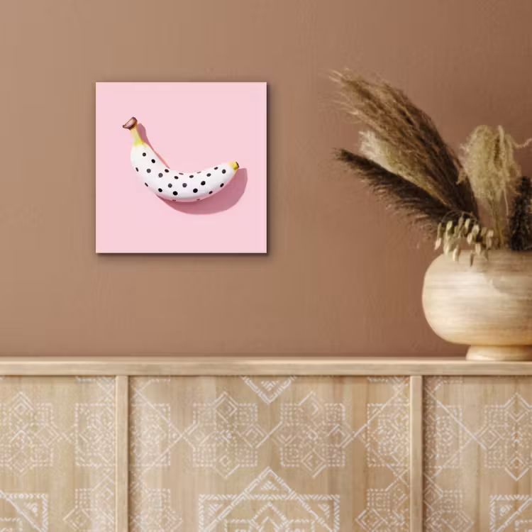 Aluminium schilderij - Banaan - Stippen - roze — 5