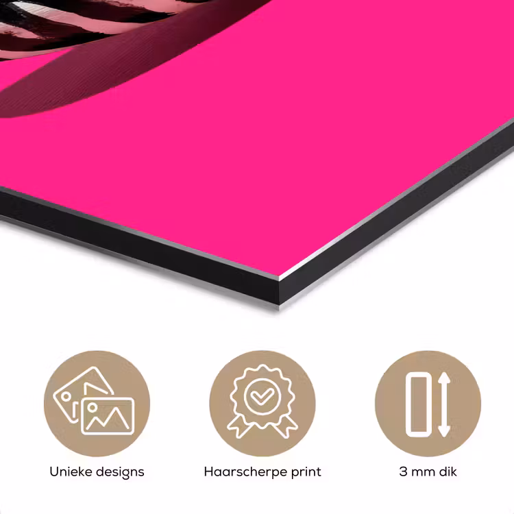 Aluminium schilderij - Banaan - Zebraprint - Roze — 7