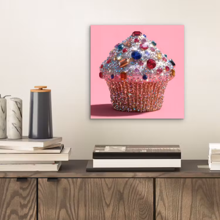 Aluminium schilderij - Cupcake - Kleurrijk - Edelstenen — 2