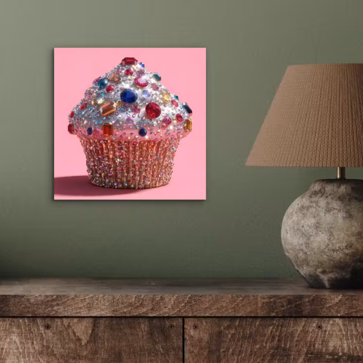 Aluminium schilderij - Cupcake - Kleurrijk - Edelstenen — 3