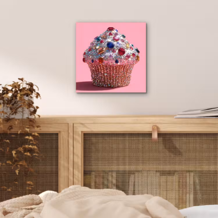 Aluminium schilderij - Cupcake - Kleurrijk - Edelstenen — 4