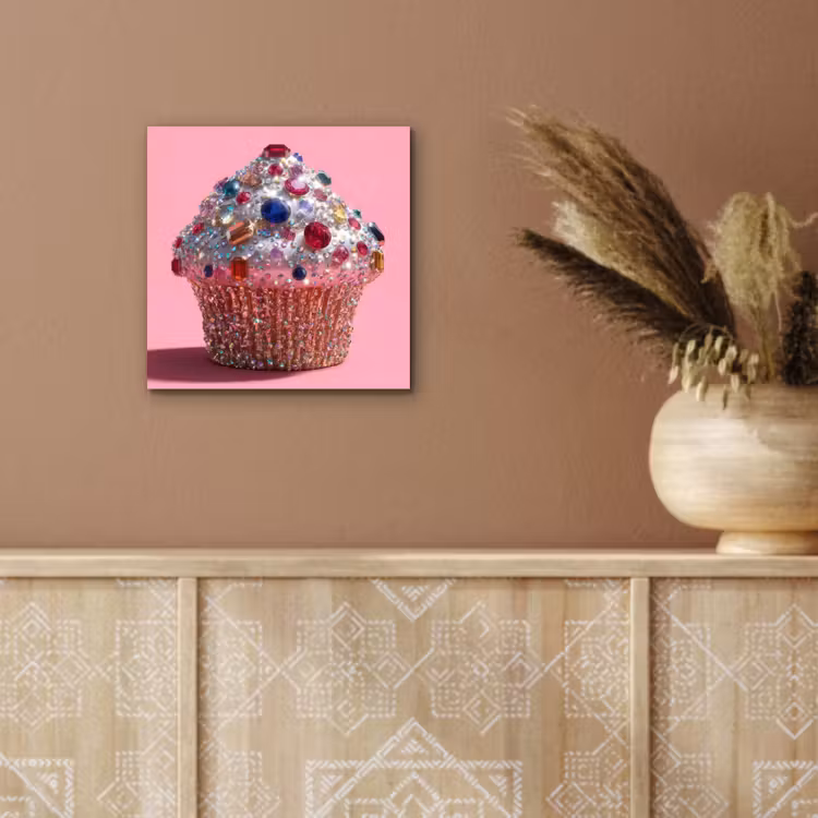 Aluminium schilderij - Cupcake - Kleurrijk - Edelstenen — 5