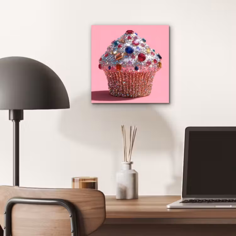 Aluminium schilderij - Cupcake - Kleurrijk - Edelstenen — 6