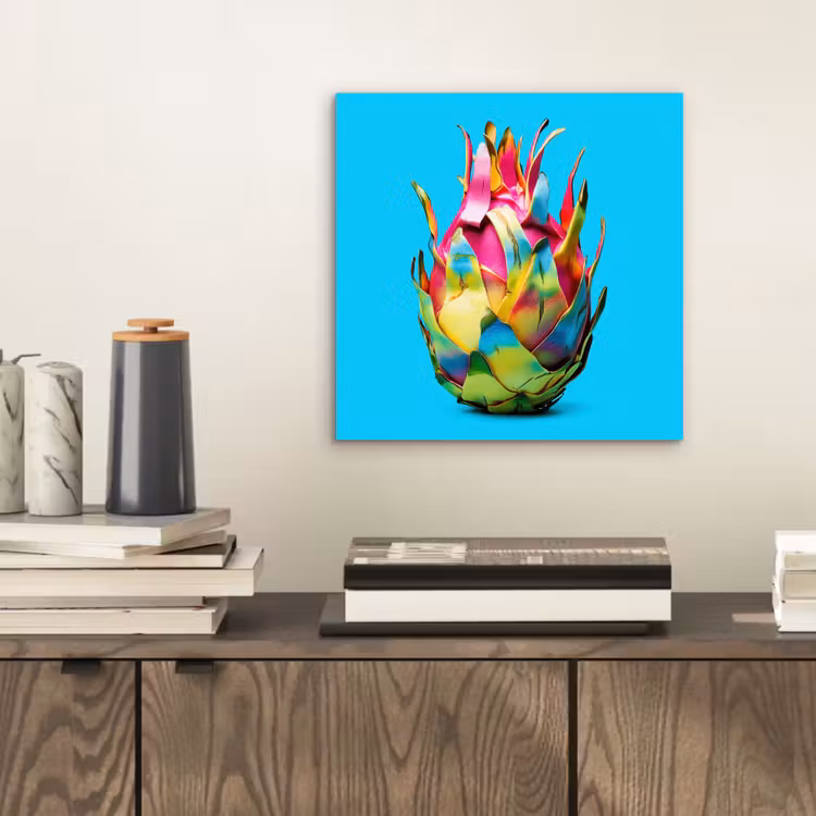Aluminium schilderij - Drakenfruit - Blauw - Levendig — 2