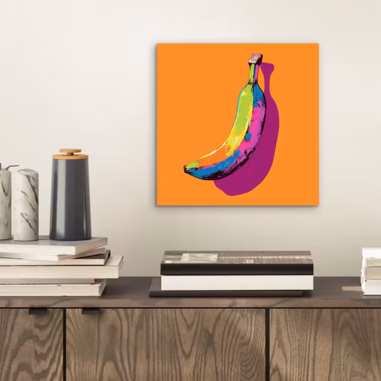 Aluminium schilderij - Felle kleuren - Banaan - popart — 2