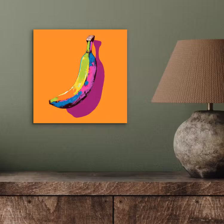 Aluminium schilderij - Felle kleuren - Banaan - popart — 3