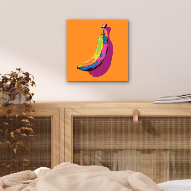 Aluminium schilderij - Felle kleuren - Banaan - popart — 4