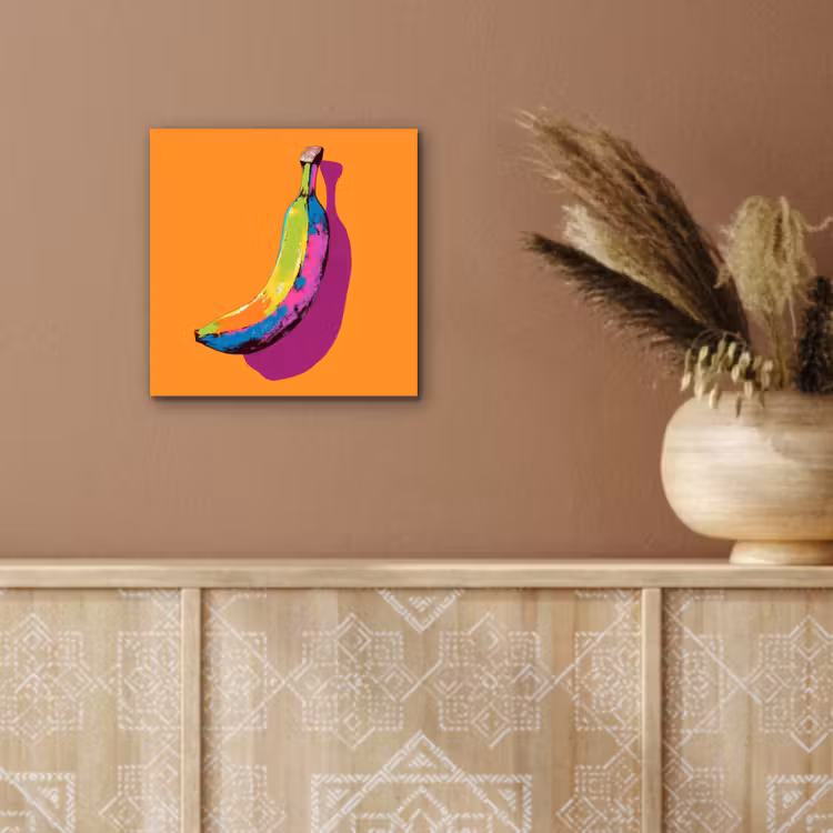 Aluminium schilderij - Felle kleuren - Banaan - popart — 5
