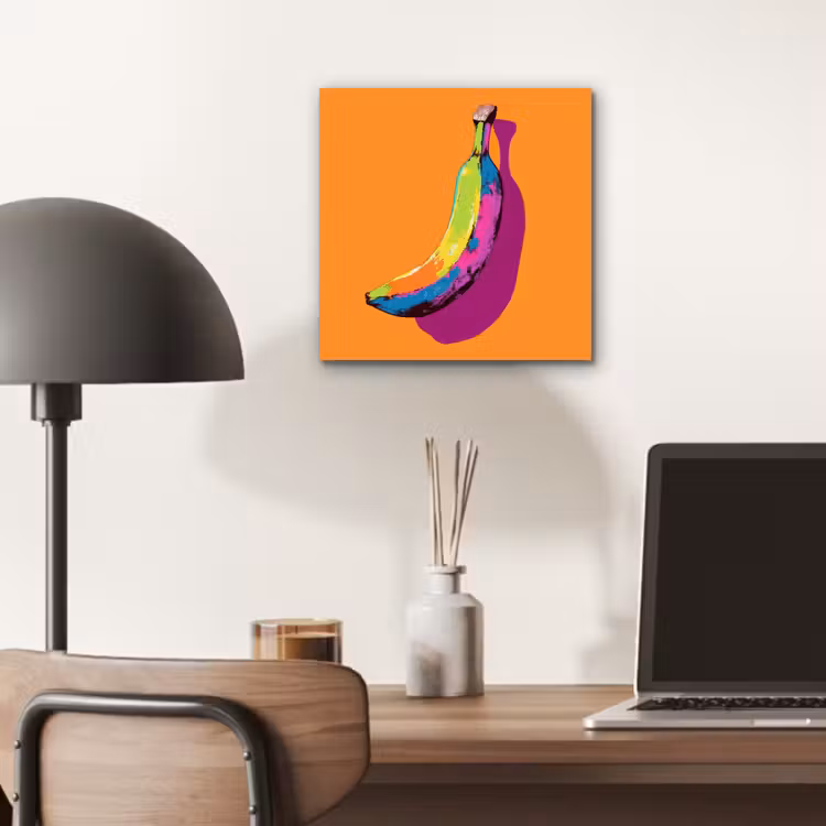 Aluminium schilderij - Felle kleuren - Banaan - popart — 6