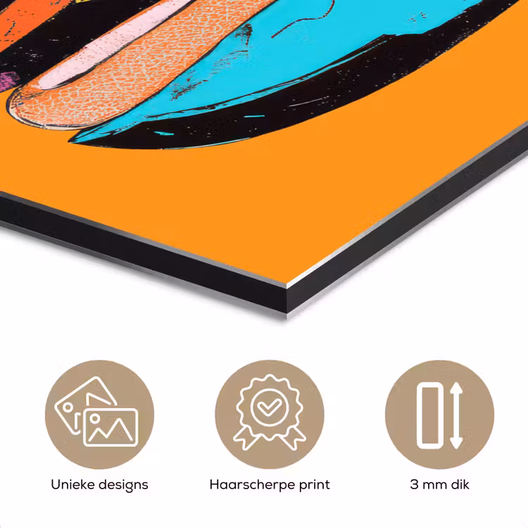 Aluminium schilderij - Hamburger - Kleurrijk - Speels — 7