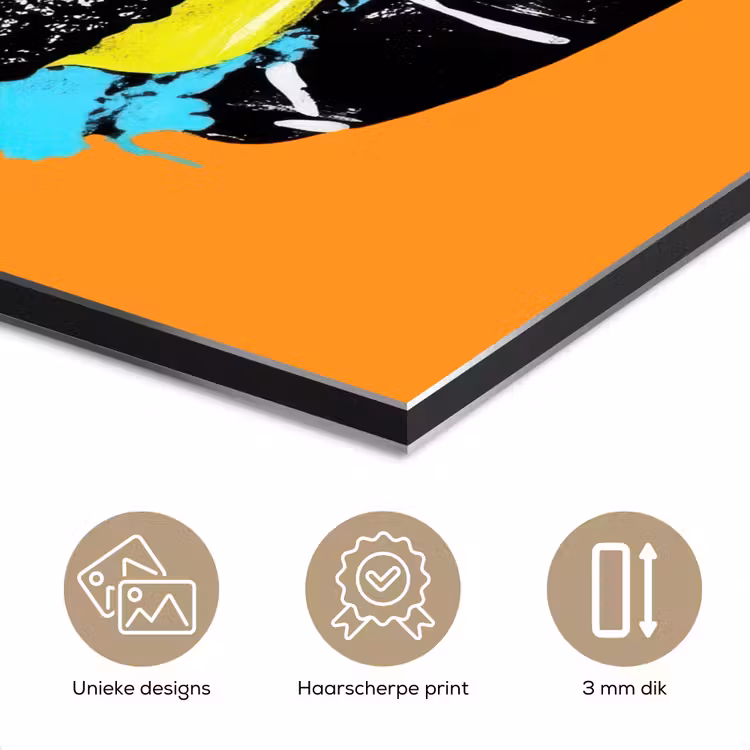 Aluminium schilderij - Hamburger - Oranje - Neon - popart — 7