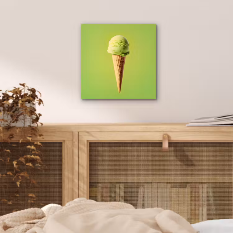 Aluminium schilderij - Hoorntje - Schepijs - Groen — 4