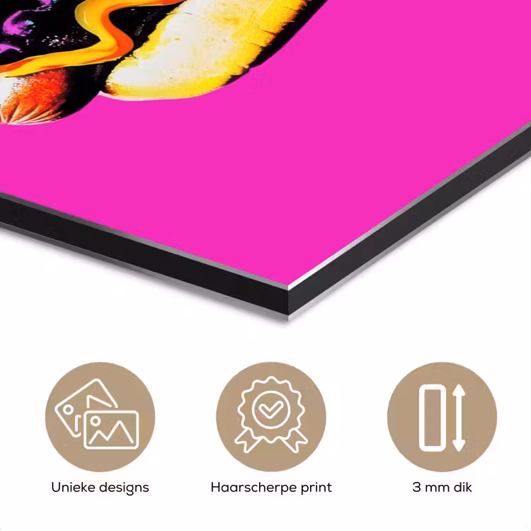 Aluminium schilderij - Hotdog - Roze - Retro — 7