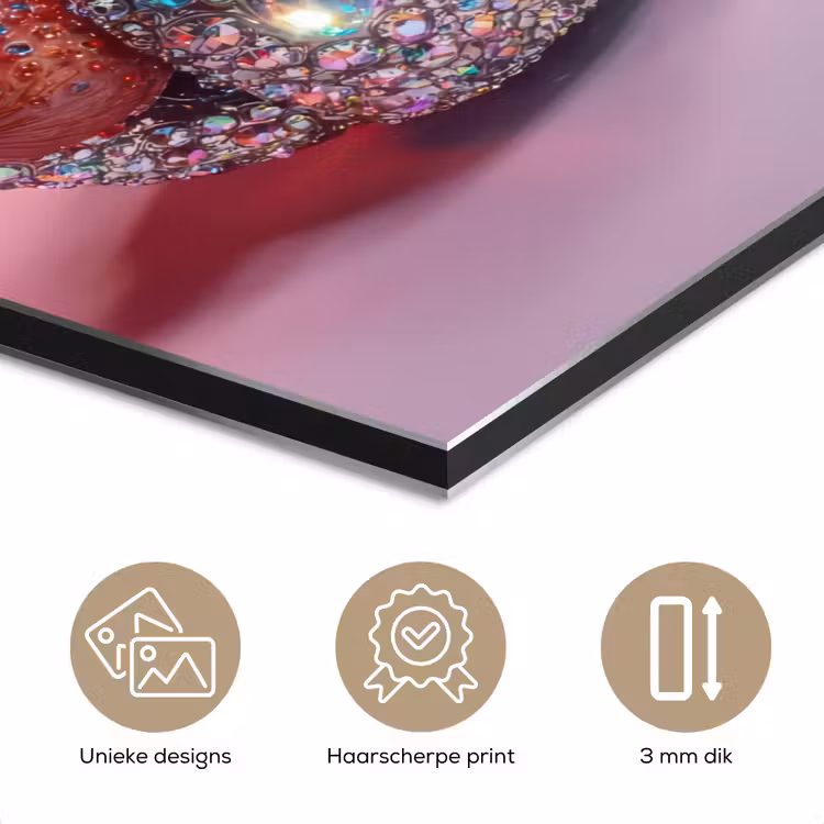Aluminium schilderij - Hotdog - Steentjes - Glitters - Paars — 7