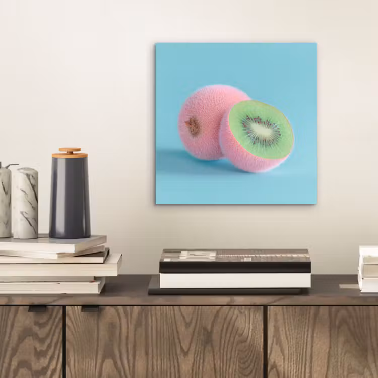 Aluminium schilderij - Kiwi - Blauw - Surrealistisch — 2