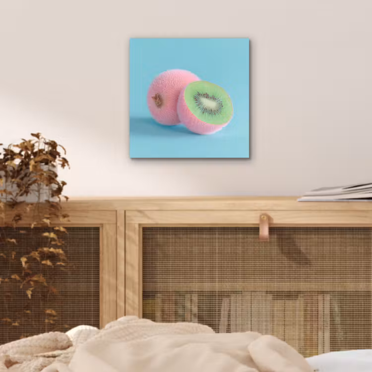 Aluminium schilderij - Kiwi - Blauw - Surrealistisch — 4