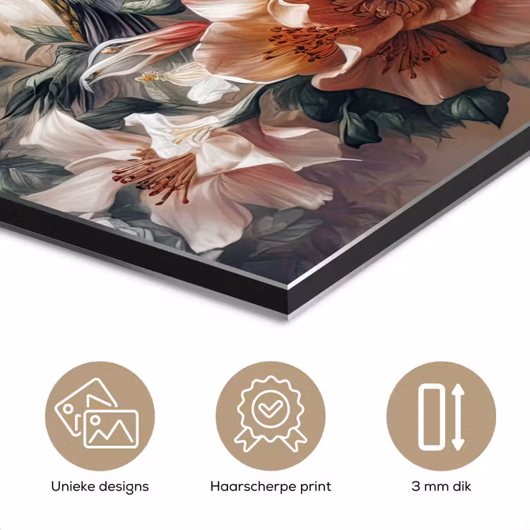 Aluminium schilderij - Kolibrie - Vogels - Bloemen - Natuur — 7