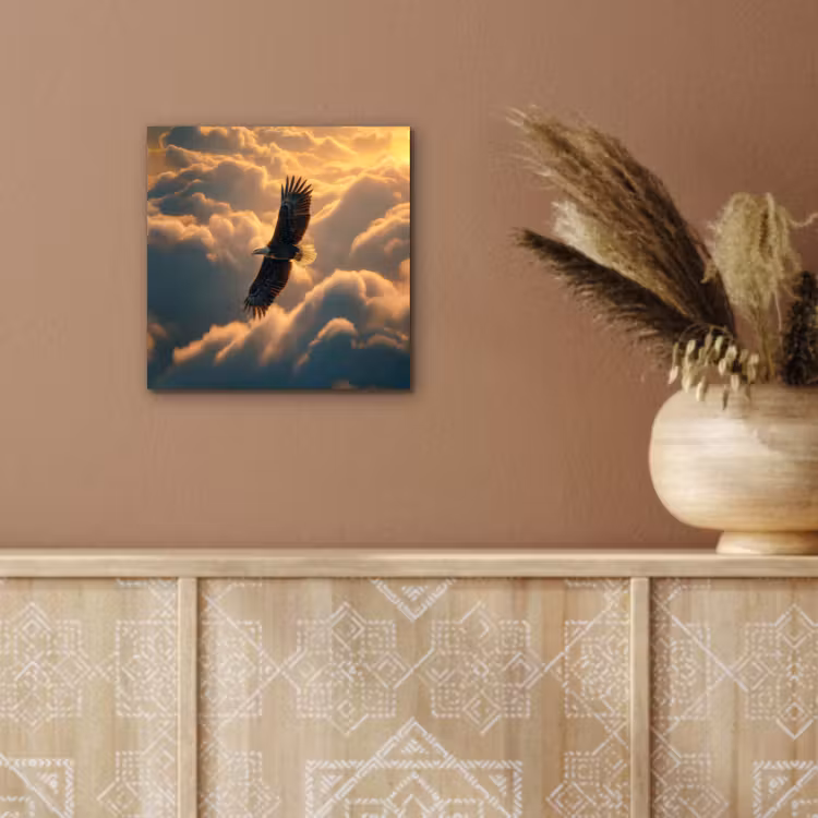 Aluminium schilderij - Adelaar - Wolken - Zon — 5